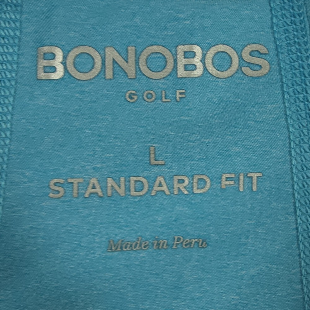 Bonobos Golf Polo Shirt Heather Blue‎ Mens Large Performance Stretch - Picture 4 of 11